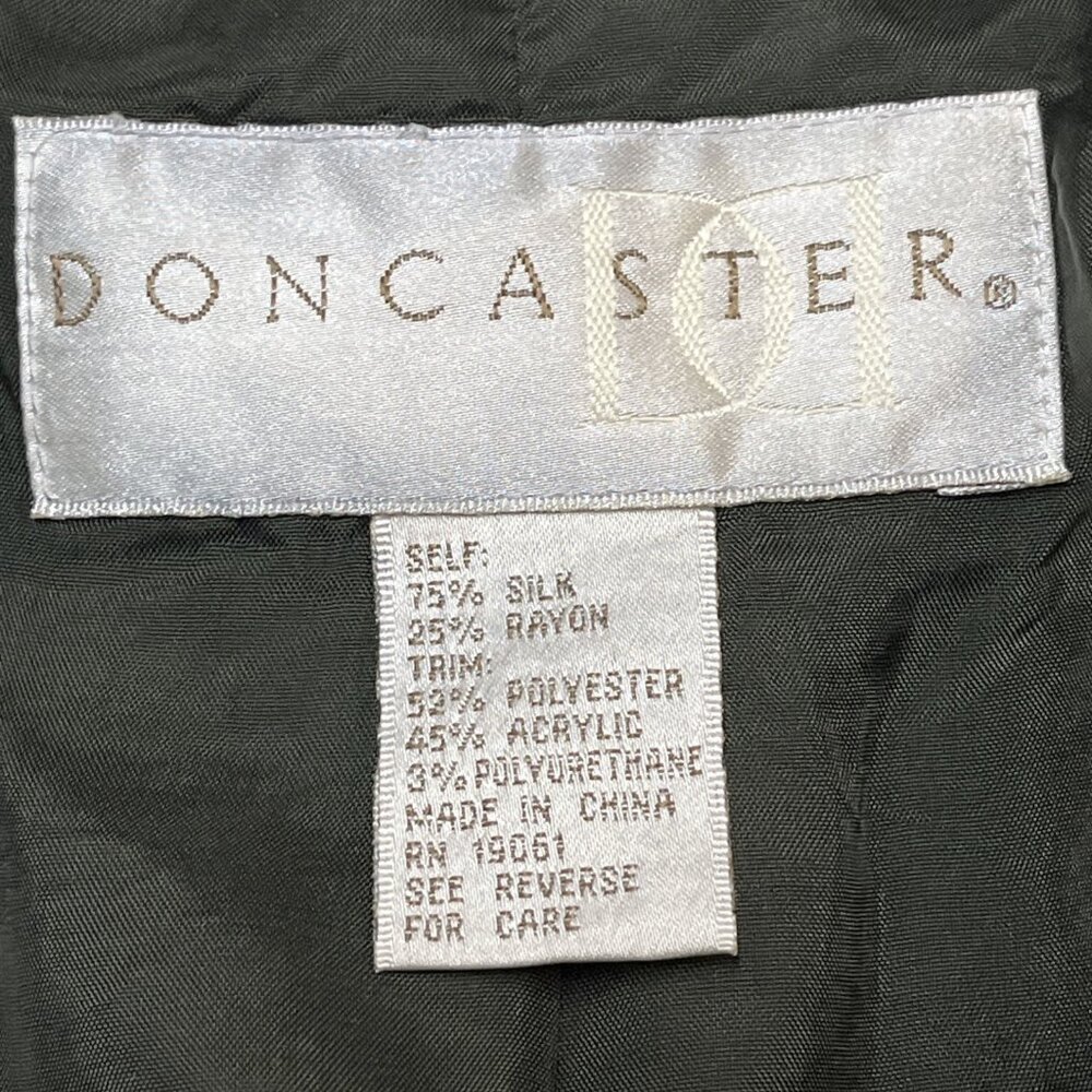 Doncaster Jacket Womans 10 Brown Woven Silk Tweed Blazer‎ Cropped  Dark Academia - Picture 7 of 13